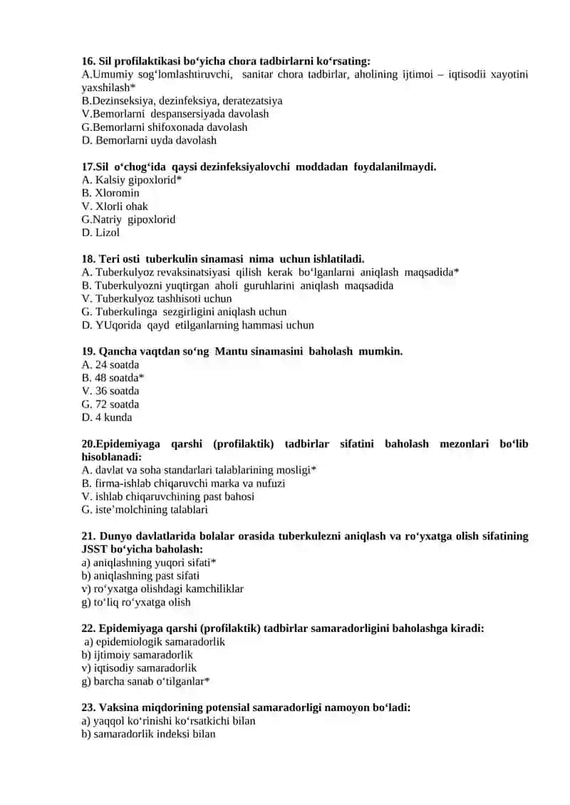 №22 Sil kasalligi. Sil kasalligining teri, oshqozon-ichak trakti va suyak silida epidemiologik nazoratni tashkillashtirish va o‘tkazish 3