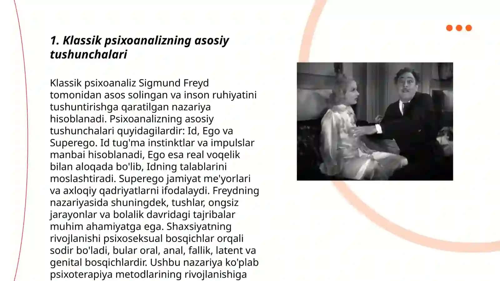 Klassik psixoanaliz va uning modifikasiyalari 3
