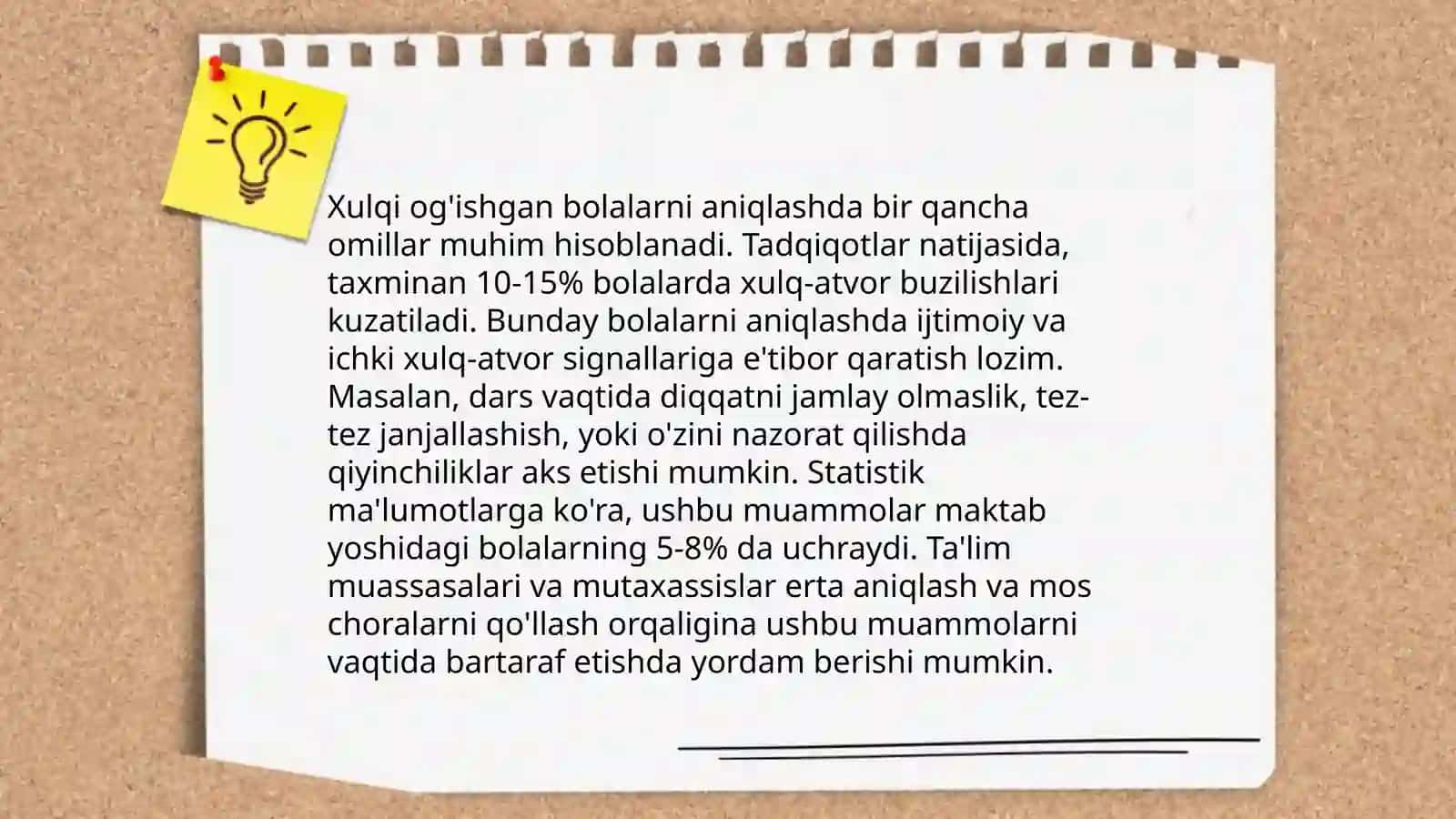 Xulqi og'ishgan bolalar bilan ish olib borish metodi 3