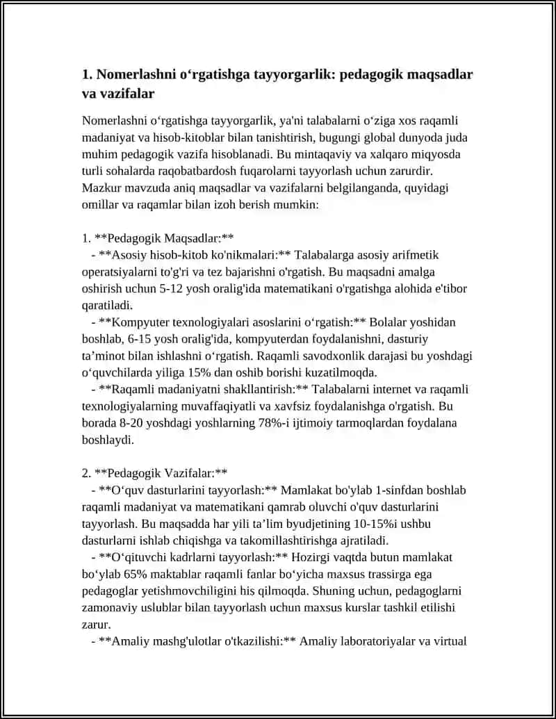 NOMERLASHNI OʻRGATISHGA TAYYORGARLIK. SON VA SANOQ TUSHUNCHASINI SHAKLLANTIRISH BOSQICHLARI 3
