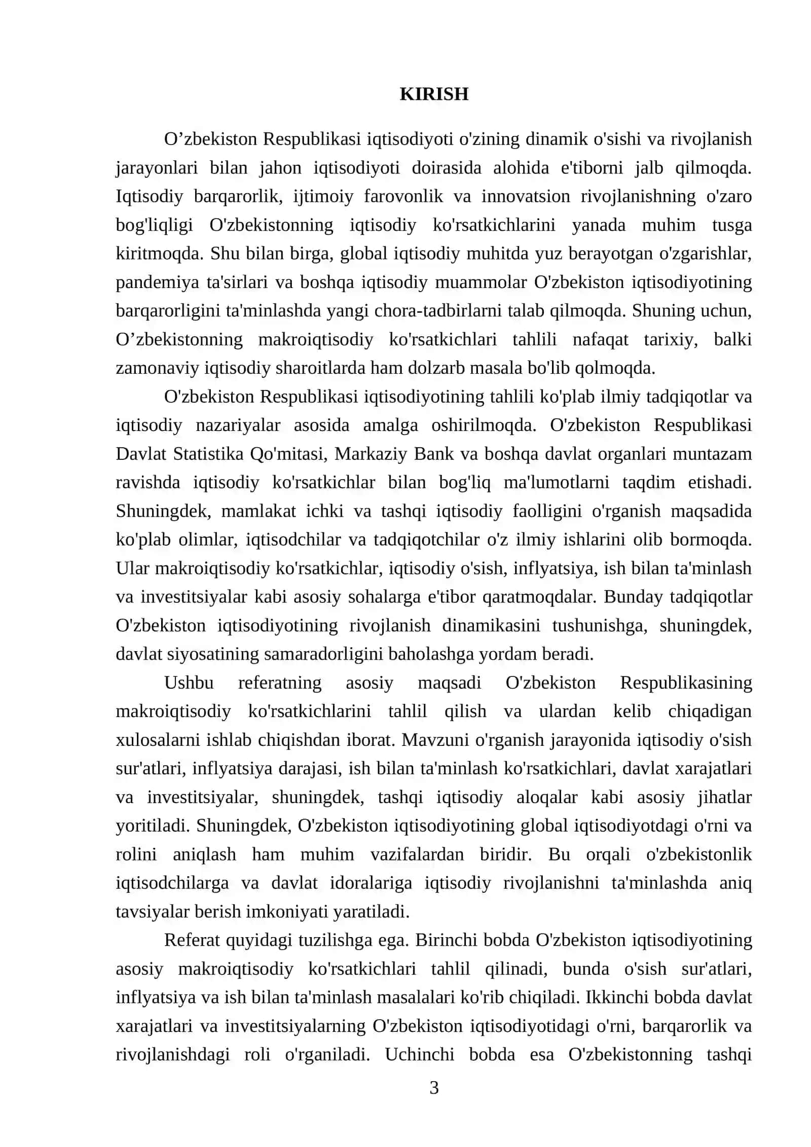O’zbekiston respublikasi makroiqtisodiy ko’rsatkichlari tahlili 3
