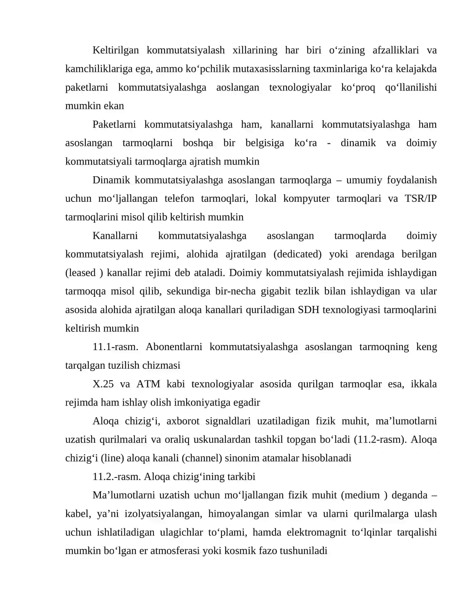 Maʼlumotlarni uzatish va kommutatsiyalash usullari 3
