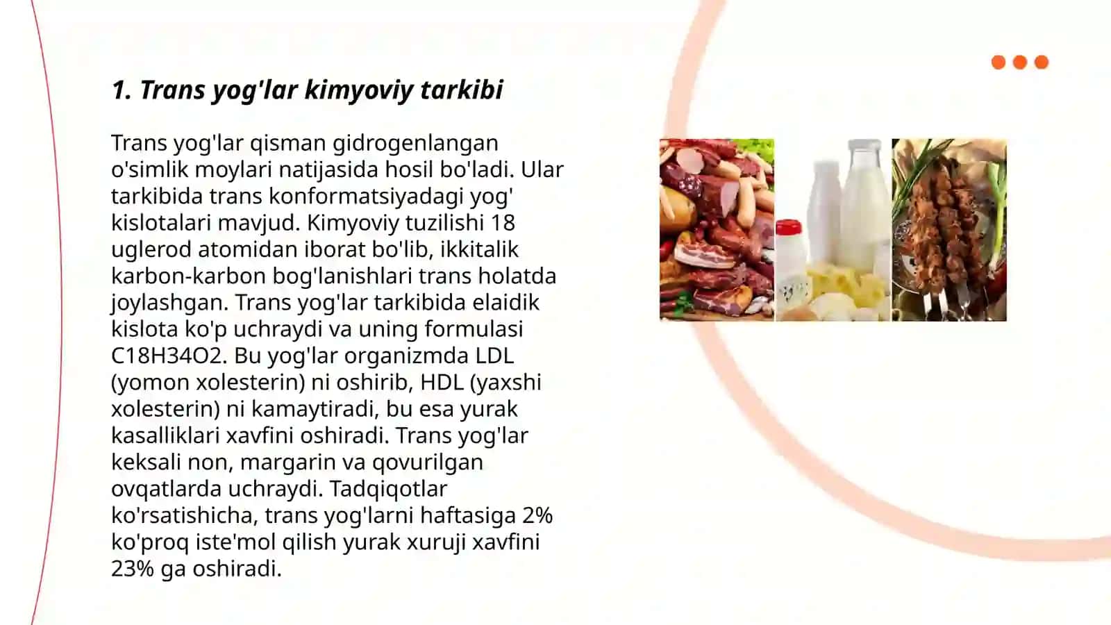 Oziq-ovqat mahsulotlarida ruxsat etilgan trans yogʻlar 3