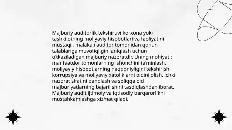 Majburiy auditorlik tekshiruvi va uning auditagi ahamyati 3