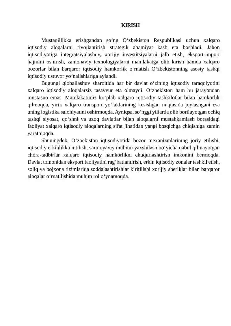 O’zbekiston Respublikasining Xalqaro iqtisodiy aloqalari 3