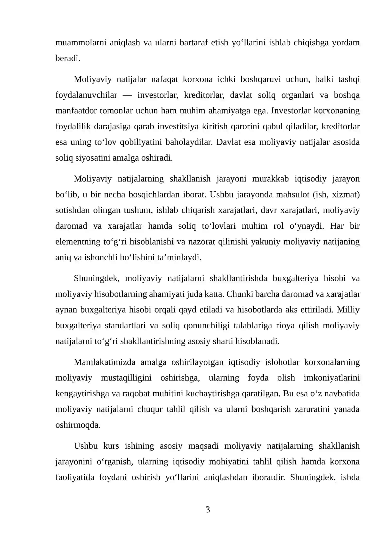 MOLIYAVIY NATIJALARNING SHAKLLANISHI 3