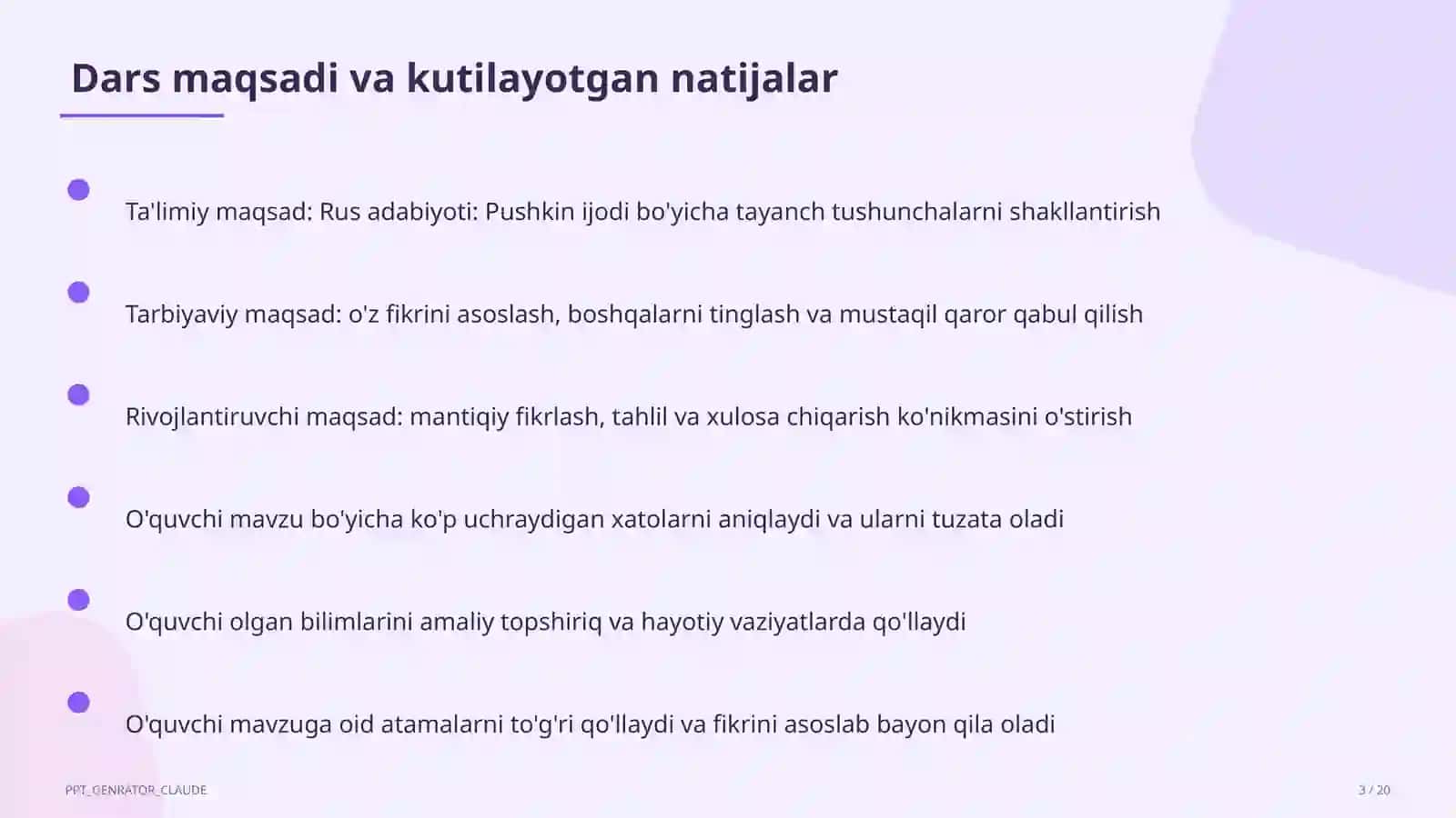 Rus adabiyoti: Pushkin ijodi (9-sinf) 3