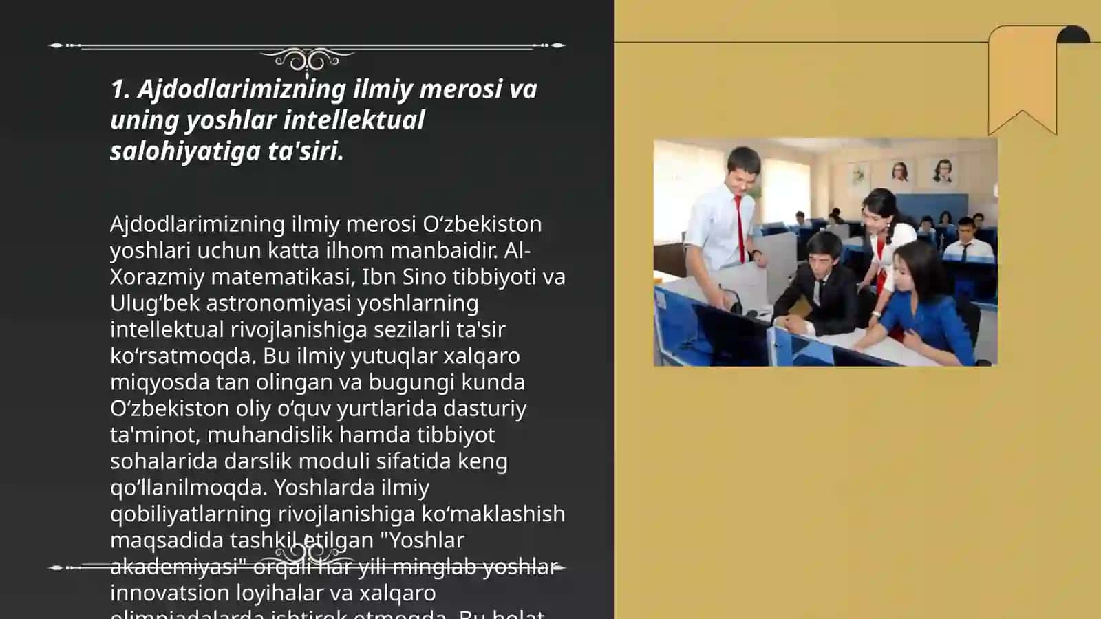 Uchinchi renessans davrida yoshlarni intellektual salohiyatini rivojlantirishda ajdodlarimiz merosidan foydalanish 3