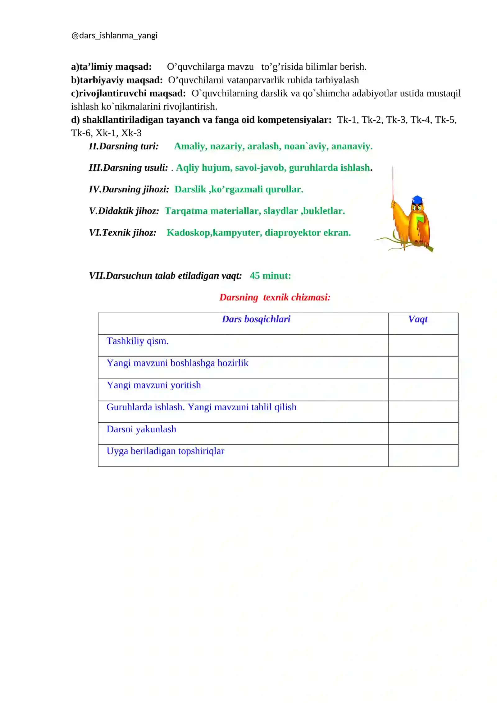 5-sinf tasviriy san’at fanidan 1 soatlik 3