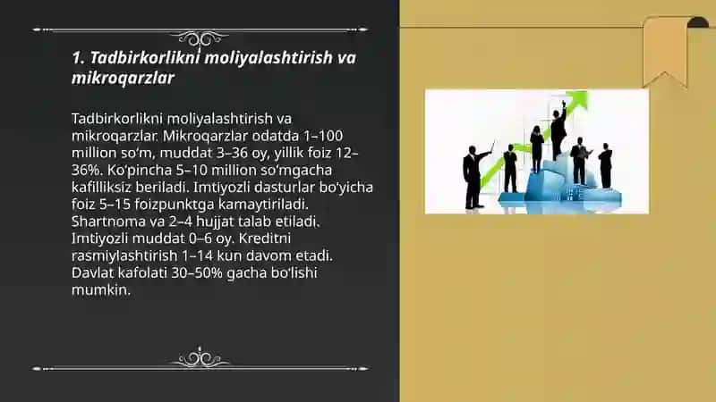 TADBIRKORLIKNI QOʻLLAB QUVVATLASH 3