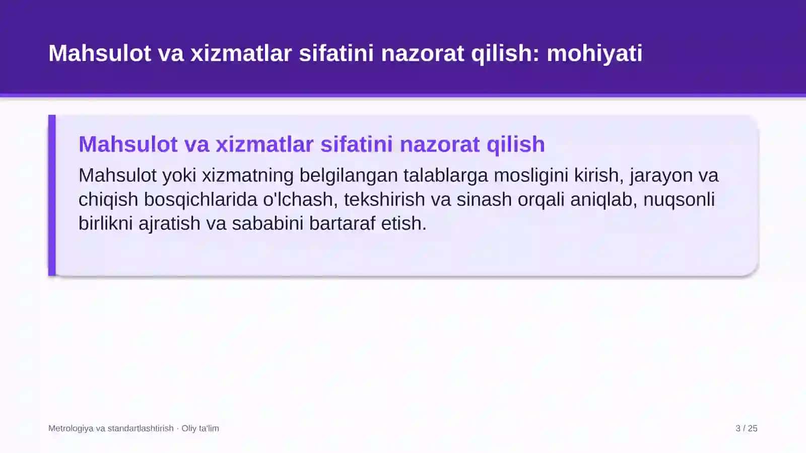 geodeziya va kartografiyada mahsulot va xizmatlar sifatini nazorat qilish 2507 3