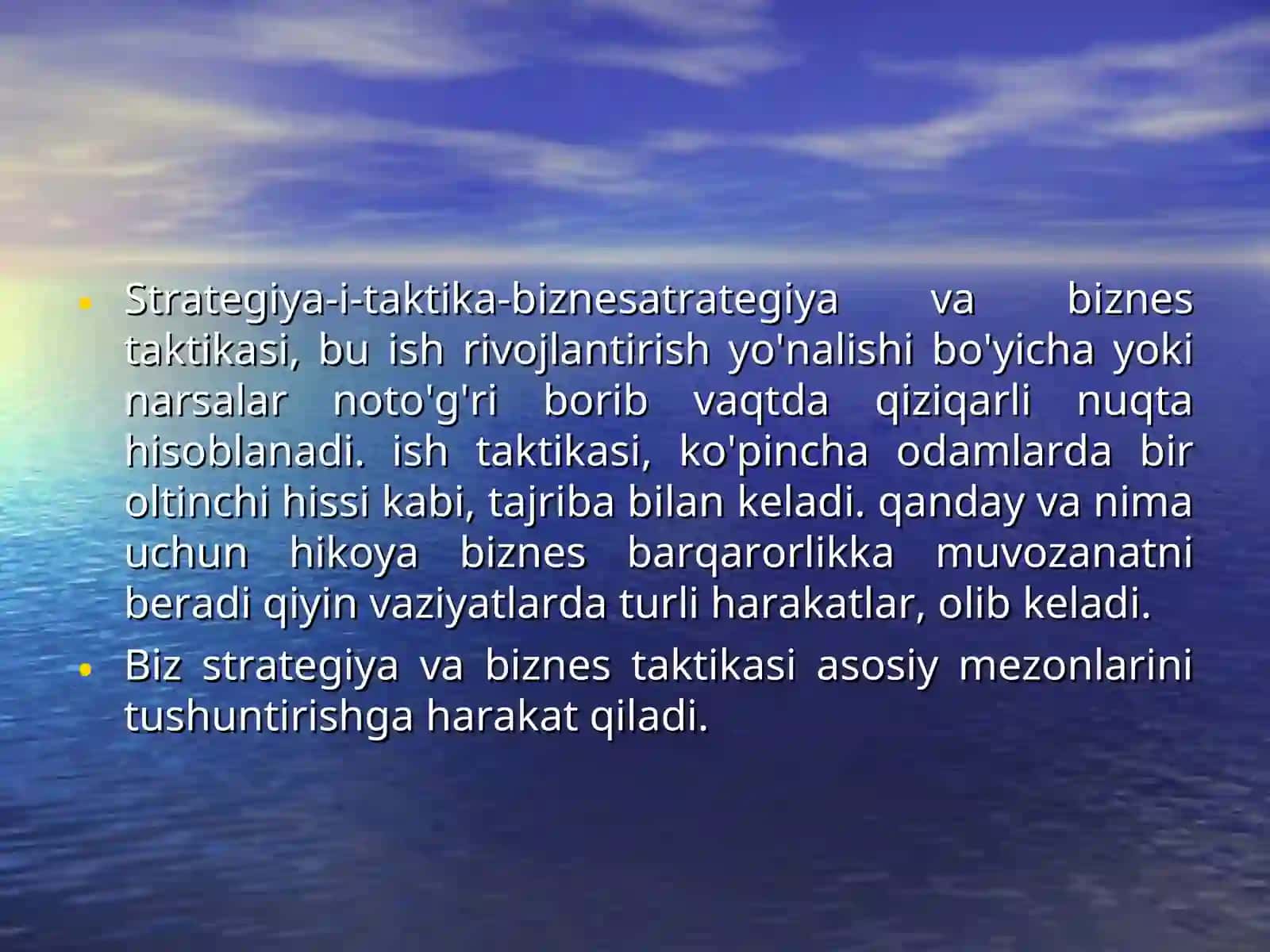 Kichik biznes va tadbirkorlik asoslari 3
