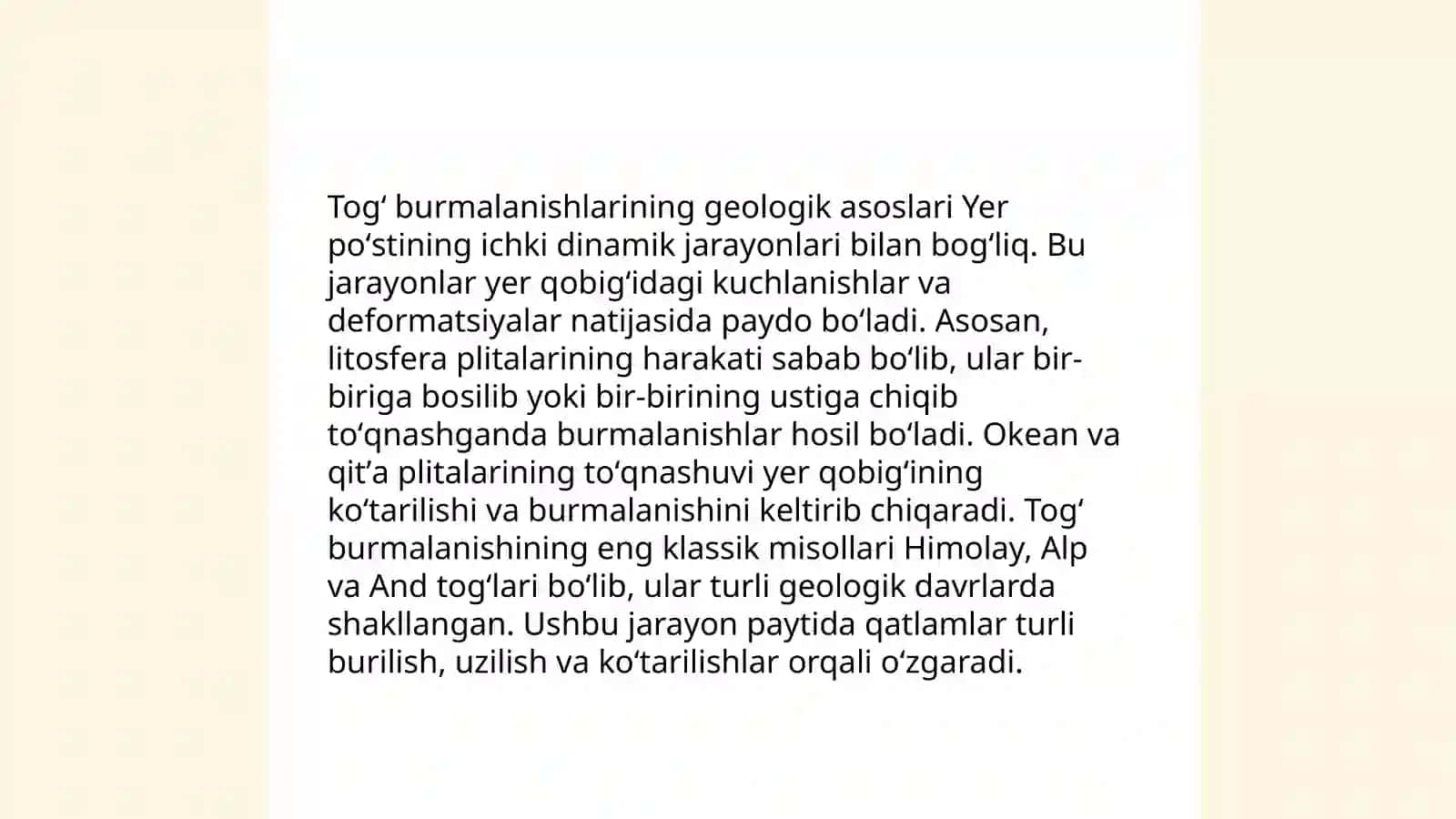 Togʻ burmalanishlari 3