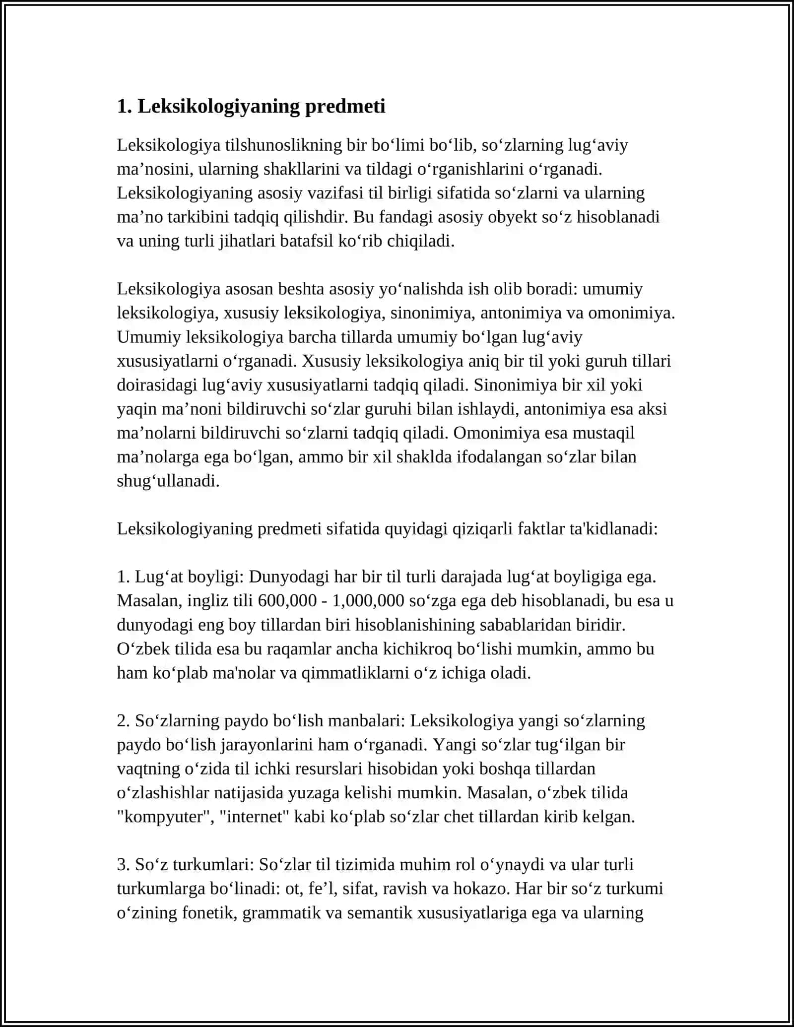 LEKSIKOLAGIYA UNING OBEKTI VA VAZIFALARI 3