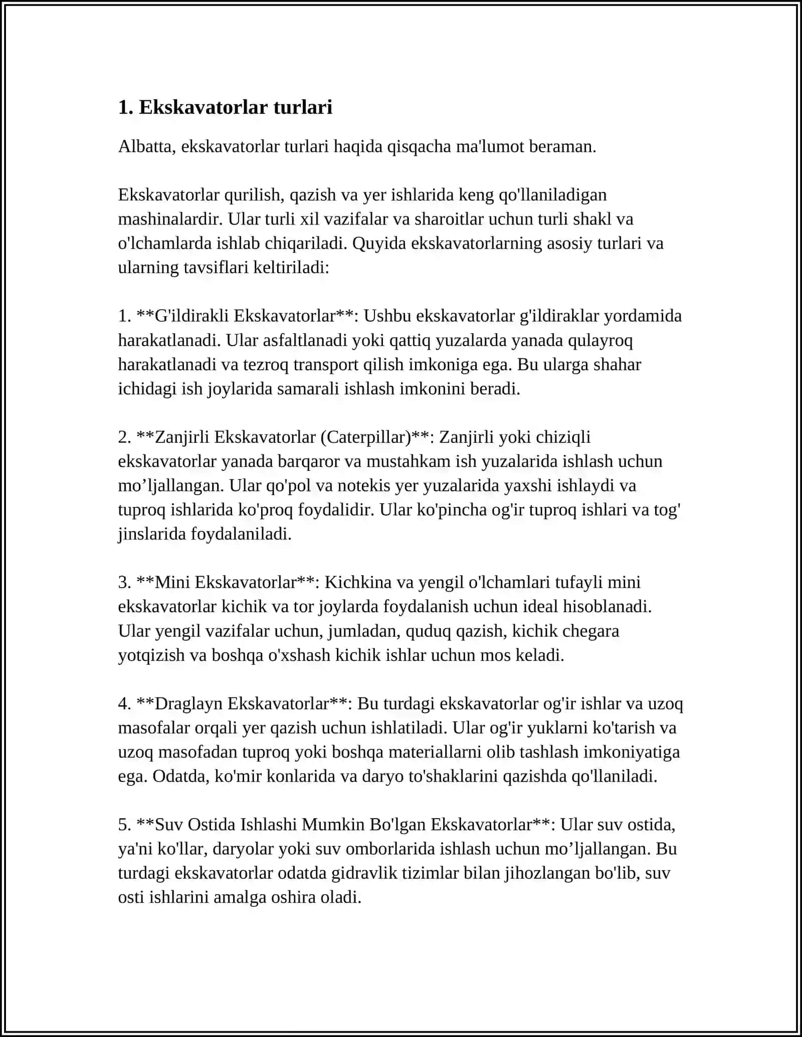 BIR CHOʻMICHLI EKSKAVATORLAR METTALLAKONSTRUKSIYALARI 3