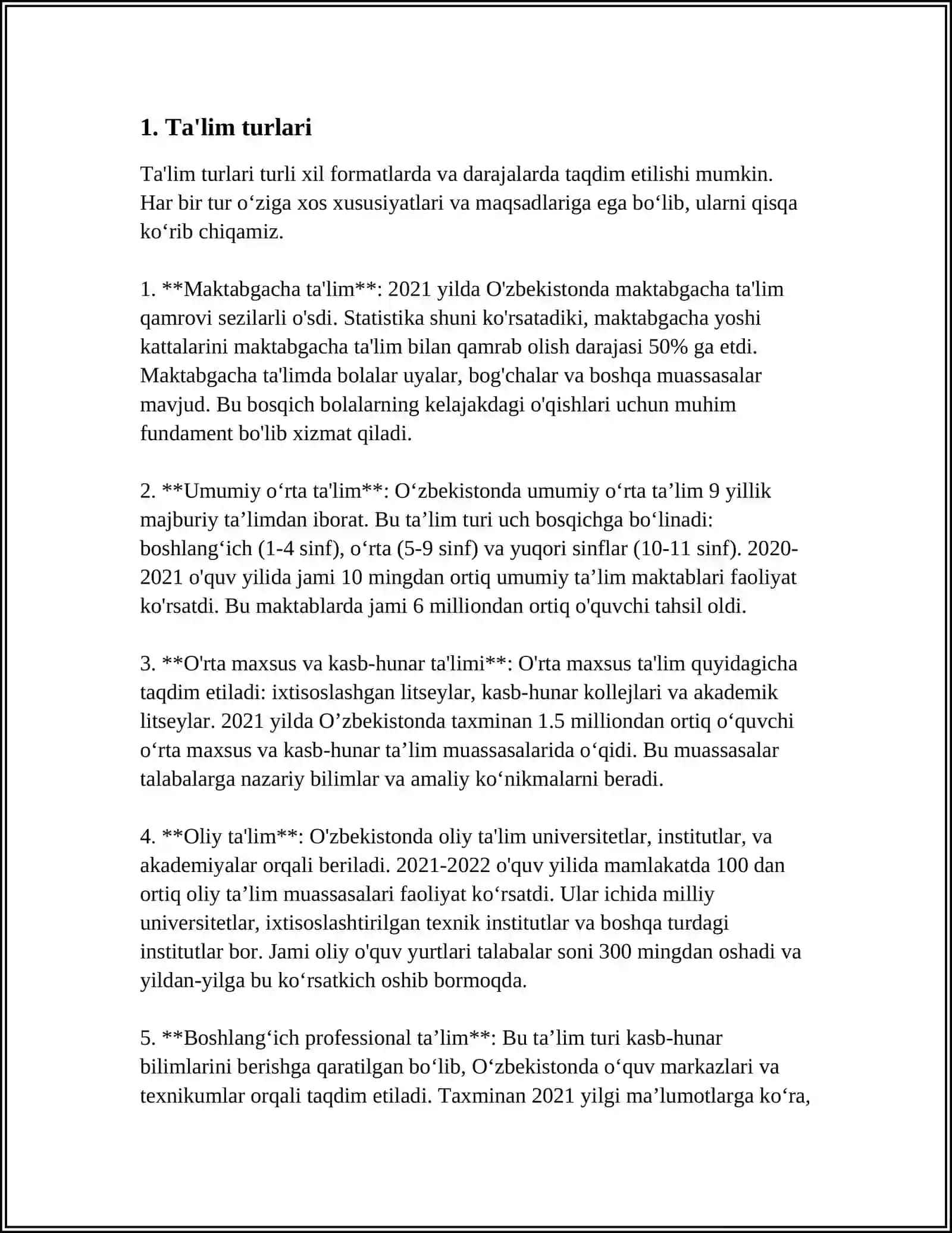 TA'LIM TURLARI VA TA'LIMNI TASHKIL ETISH SHAKLLARI 2024-2025-o'quv yili 3