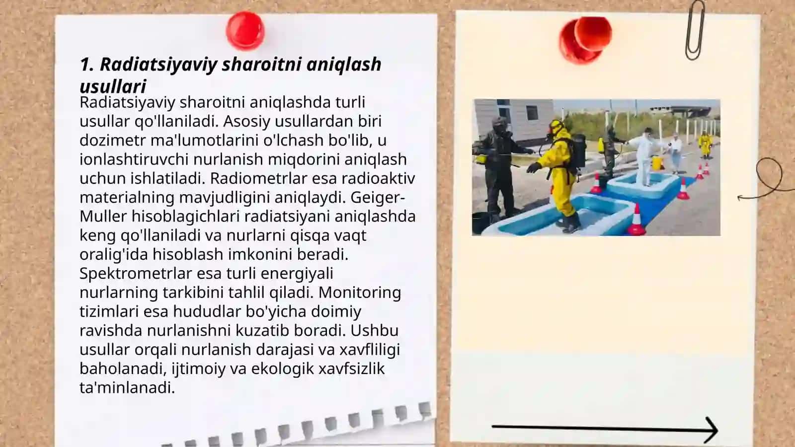 Favqulodda holatlar sodir bo‘lganda radiatsiyaviy sharoitni anishlash va baxolash usullari.Favqulodda xolatlar sodir bo‘lganda kimyoviy shoratni aniqlash va baxolash usullari 3