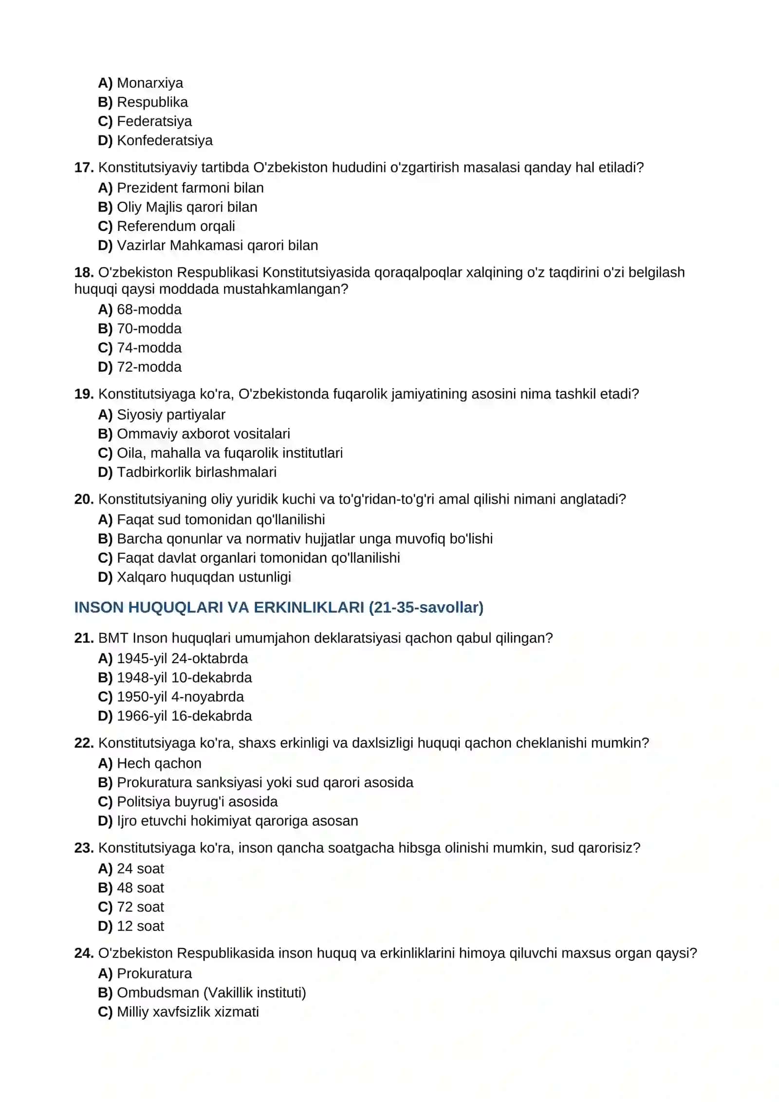Huquq savollar 3