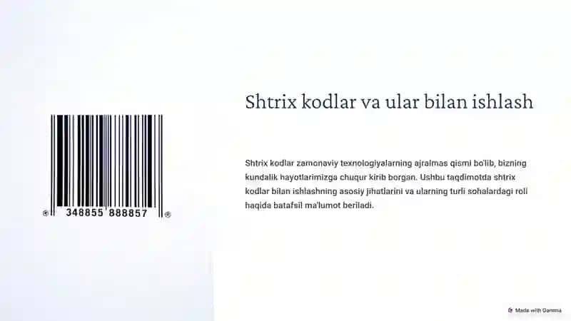 Shtrix kodlar va  ular bilan ishlash. 3