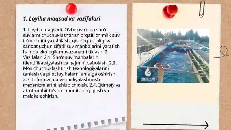 Oʻzbekistonda shoʻr suvlarni chuchuklashtirish loyhasi 3