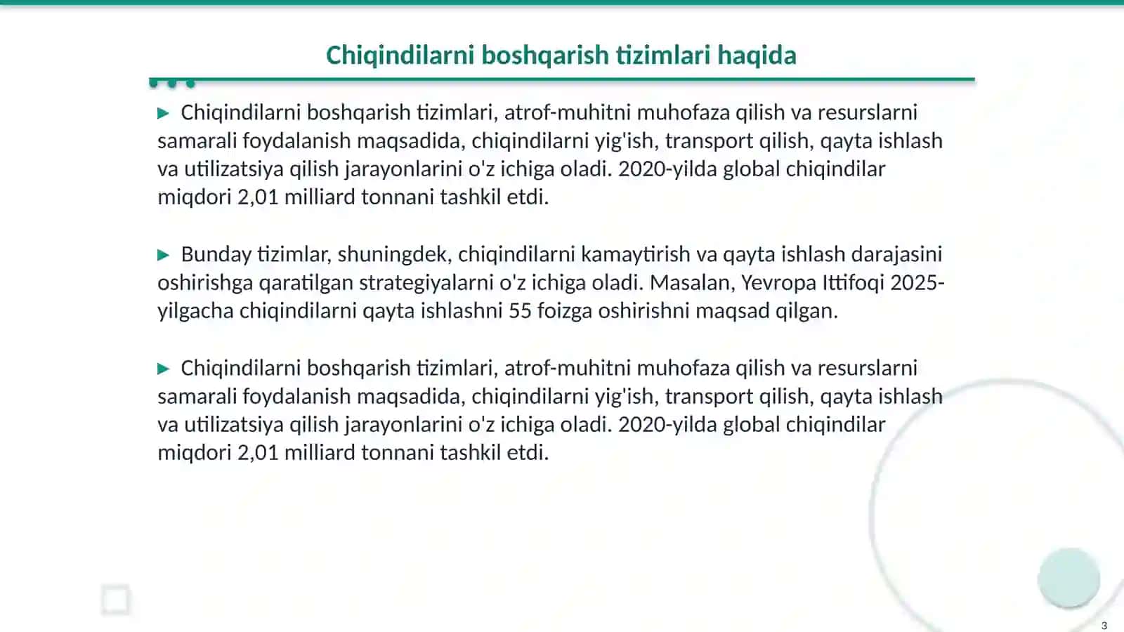 Chiqindilarni boshqarish tizimlari va xalqaro tajribalar 3