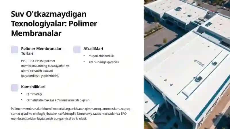 Suv O'tkazmaydigan va Kapillyar To'suvchi Qatlamlarni Qurish Texnologiyalari 3
