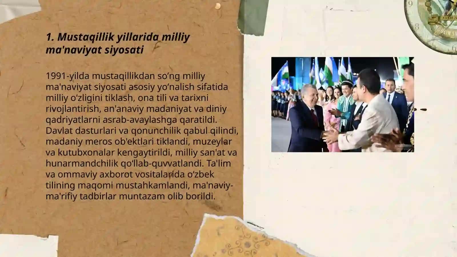 Mustaqillik yillarida O'zbekistondagi ma'naviy va madaniy taraqqiyot 3
