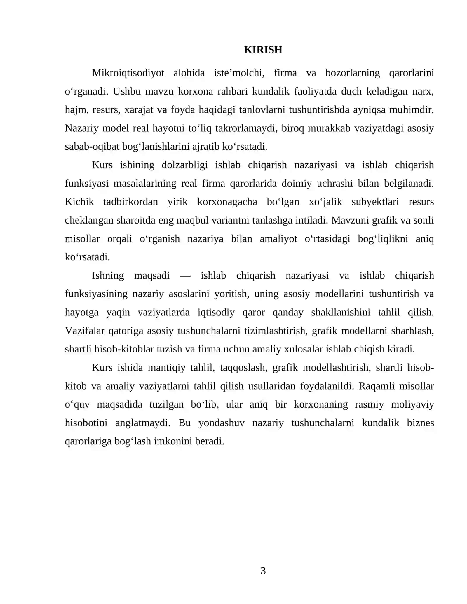 ISHLAB CHIQARISH NAZARIYASI VA ISHLAB CHIQARISH FUNKSIYASI 3