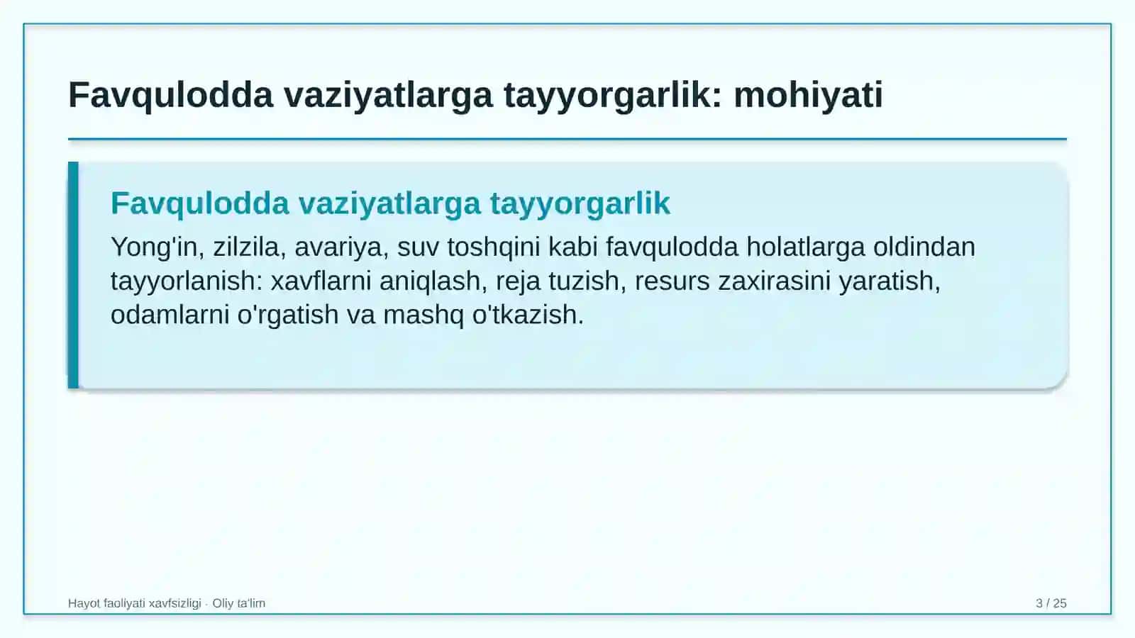 yo'l qurilishida favqulodda vaziyatlarga tayyorgarlik 6900 3