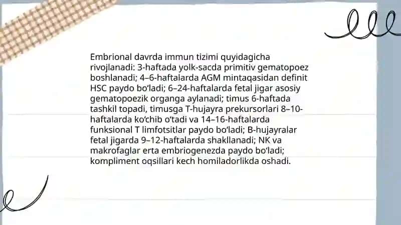 Individual rivojlanish davomida immun reaksiyalarning shakllanishi 3