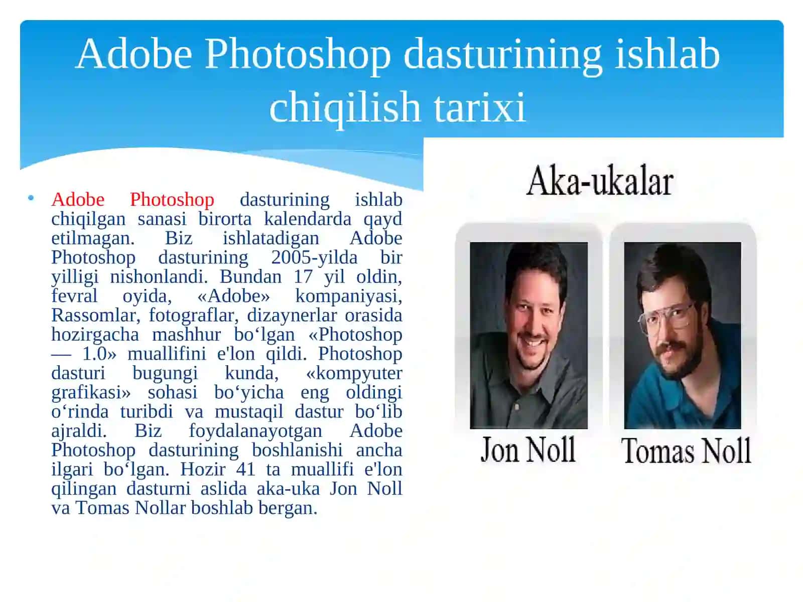Rastrli grafika dasturi yordamida ob’ektlarni qayta ishlash.Adobe Photoshop programmasi bilan tanishuv 3