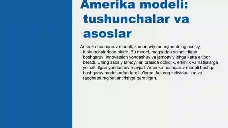 Amerika modeli 3