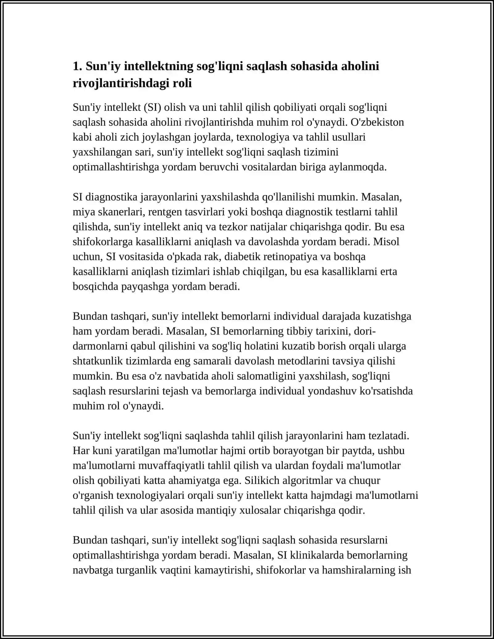 AHOLINI RIVOJLANTIRISHDA SUNIY INTELLEKNING O'RNI 3