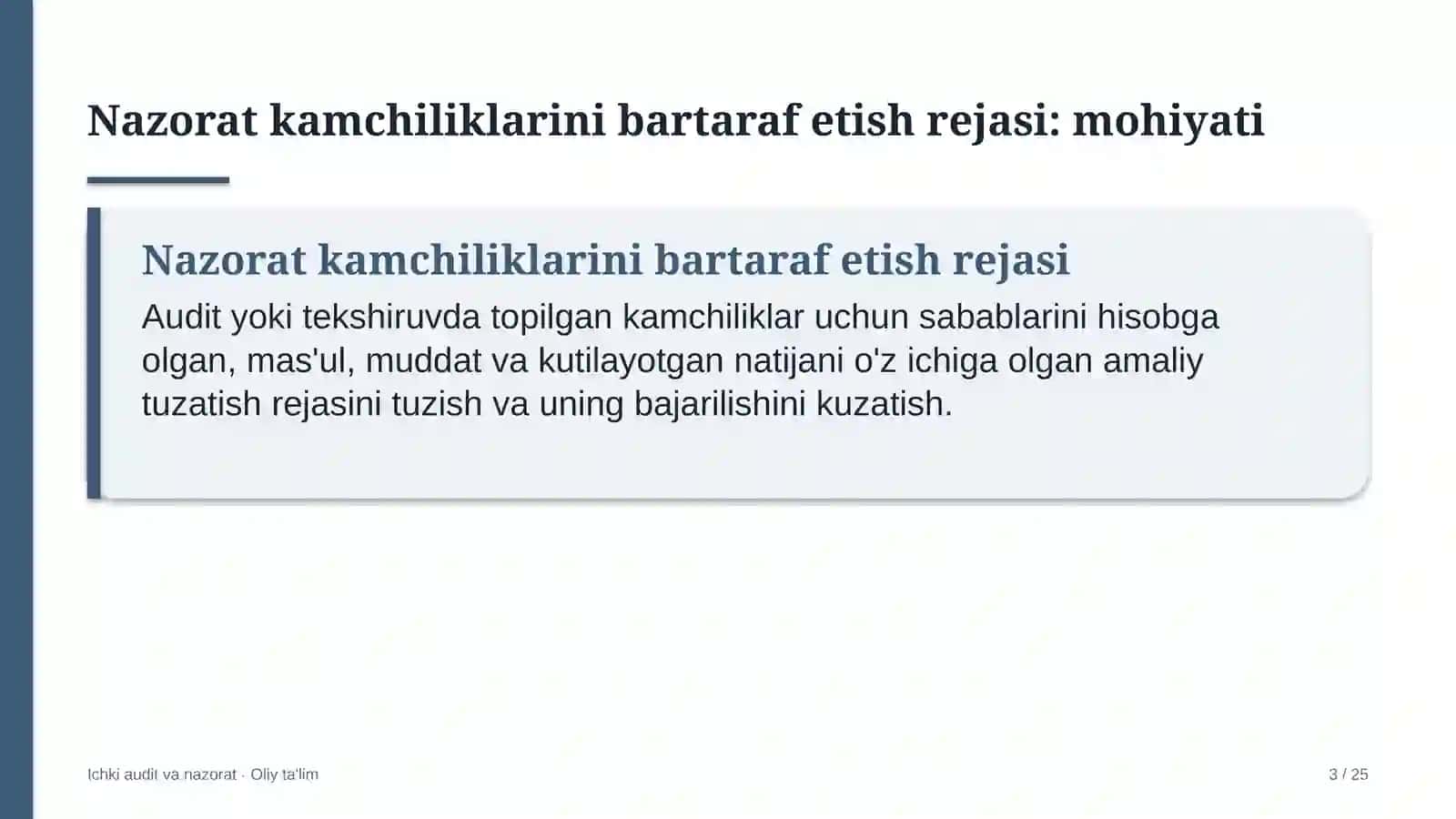 buyumlar interneti sohasida nazorat kamchiliklarini bartaraf etish rejasini ishlab chiqish 9692 3