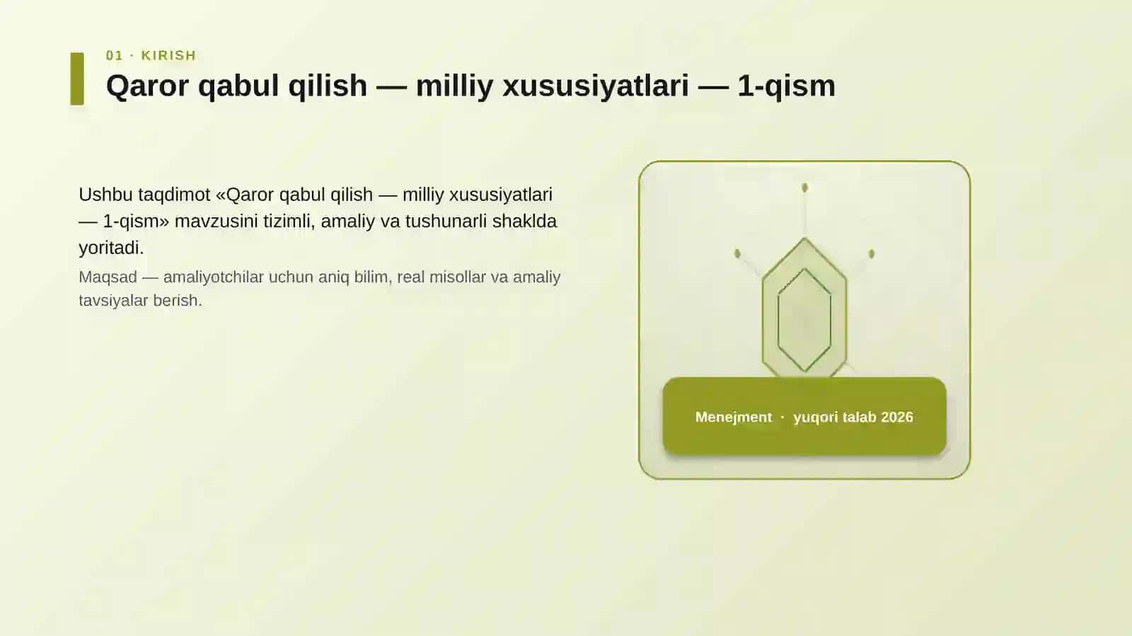 Qaror qabul qilish — milliy xususiyatlari — 1-qism 3