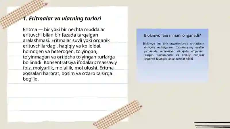 Eritmalar eritmalarning kologobina xossalari kislota asosli movzanat buferi sistemalari 3