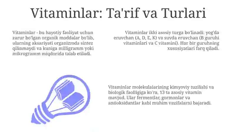 Vitaminlar: Ta'rif va Turlari 3