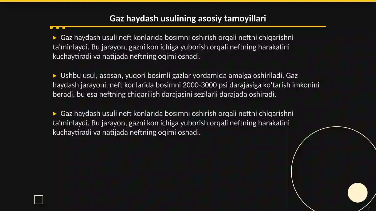 Gaz haydash orqali neft chiqarishni oshirish 3