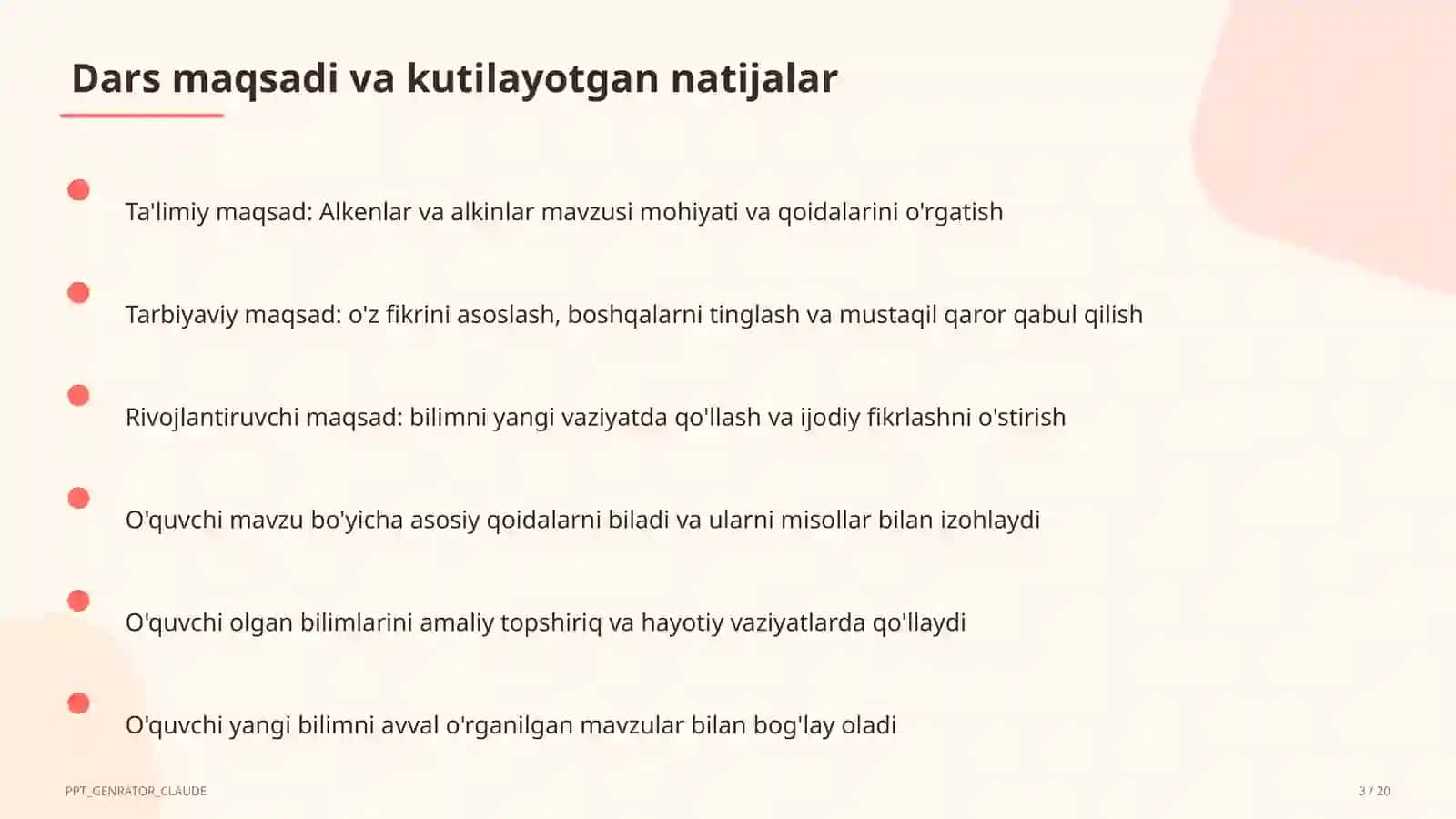 Alkenlar va alkinlar (10-sinf) 3