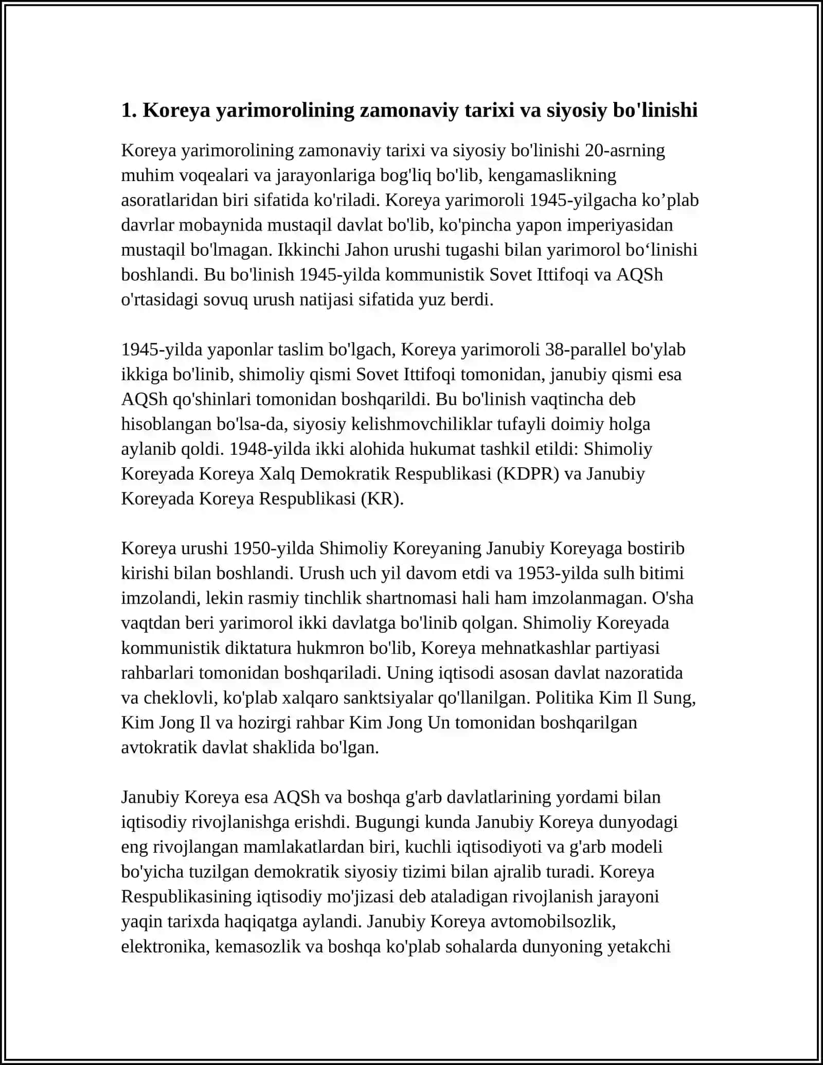 Koreya, Xitoy, Yaponiya va Xitoy Haqida Referat 3