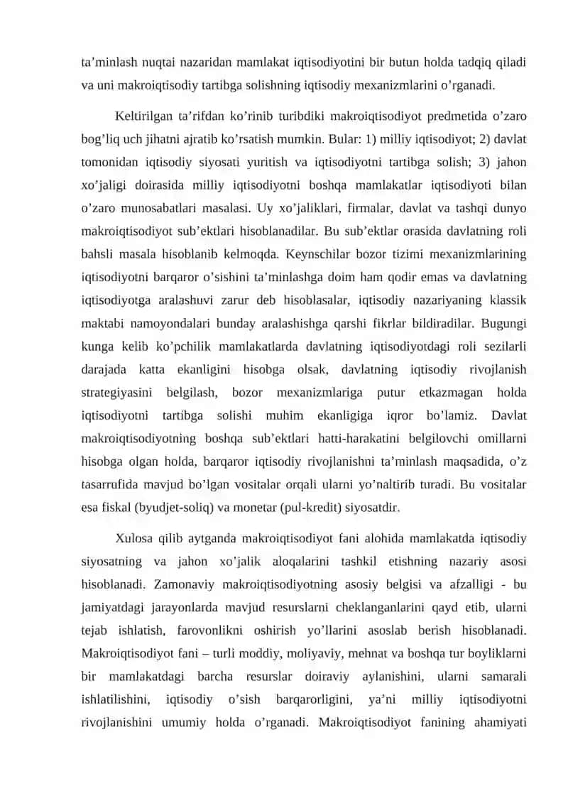 Mikro va Makroiqtisodiyot faniga kirish 3