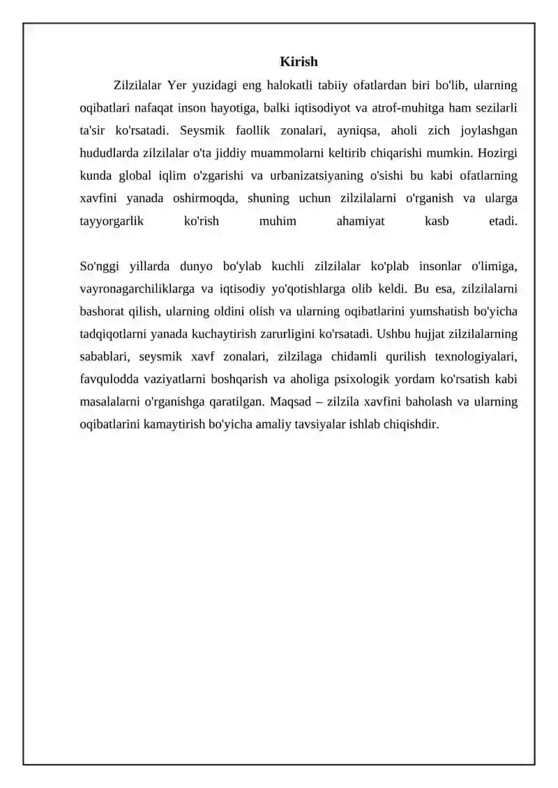 Zilzila: Sabablari, Xususiyatlari va Oqibatlari 3