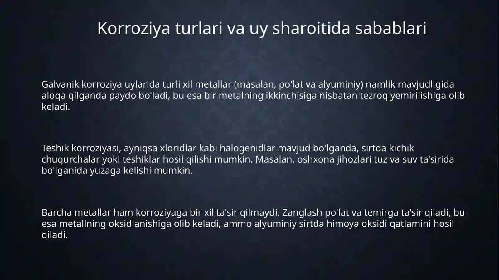 Uy sharoitida karroziyani kamaytirish usullari 3