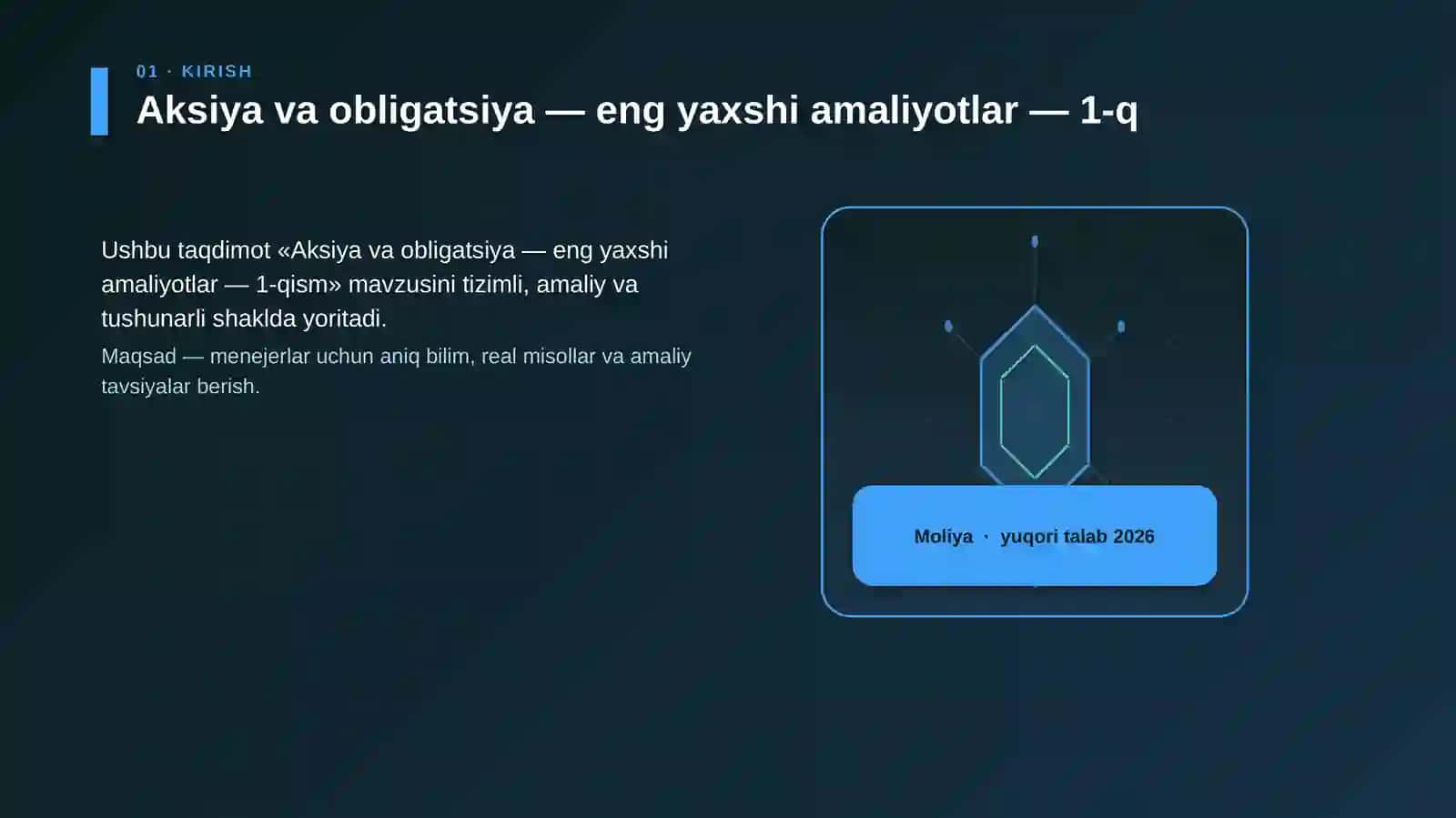 Aksiya va obligatsiya — eng yaxshi amaliyotlar — 1-qism 3