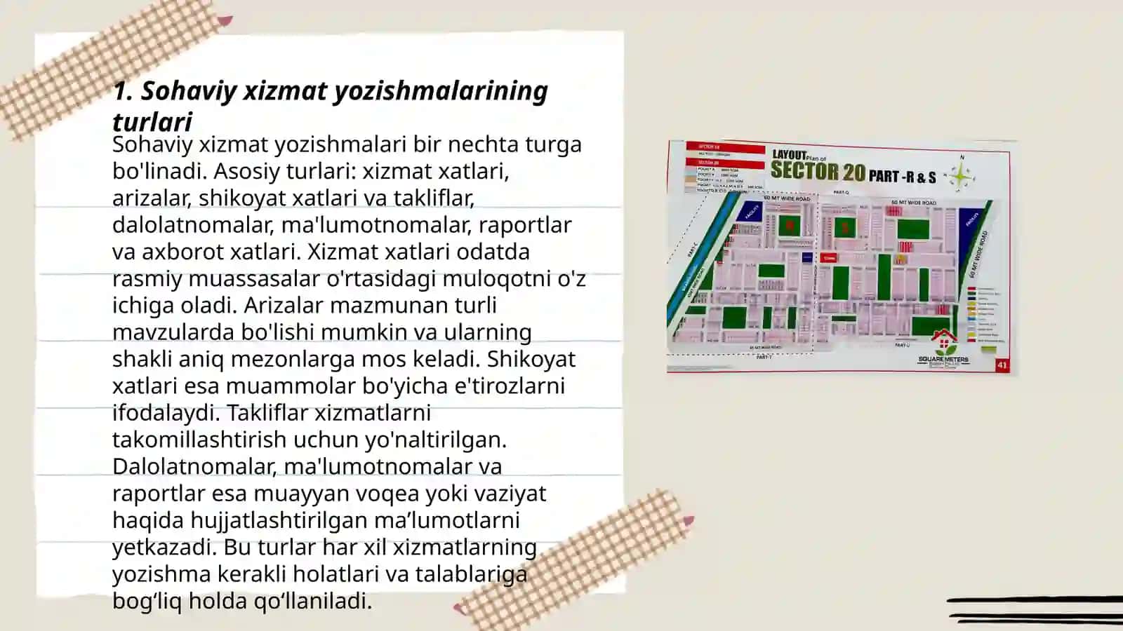 Sohaviy xizmat yozishmalari 3