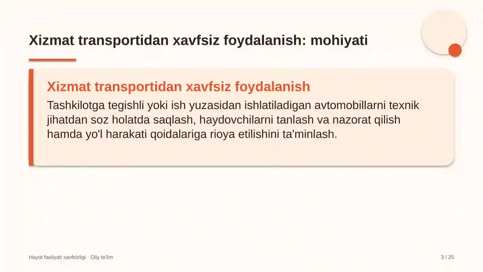 mis sanoatida xizmat transportidan xavfsiz foydalanish 6465 3