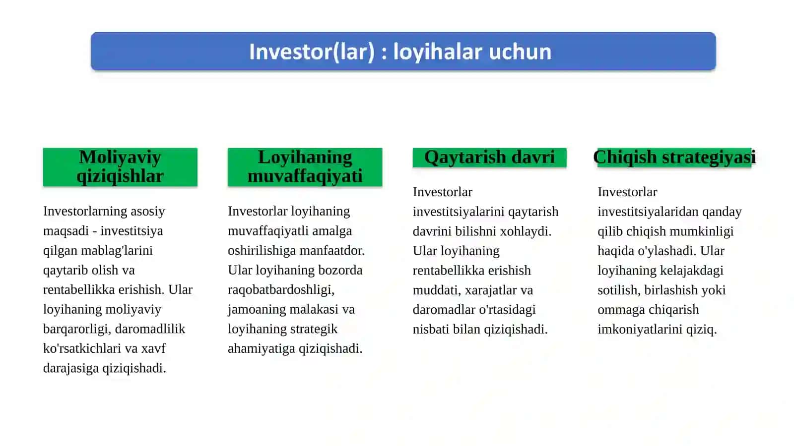 Biznes Loyihaning Manfaatdor Tomonlarini Boshqarish 3