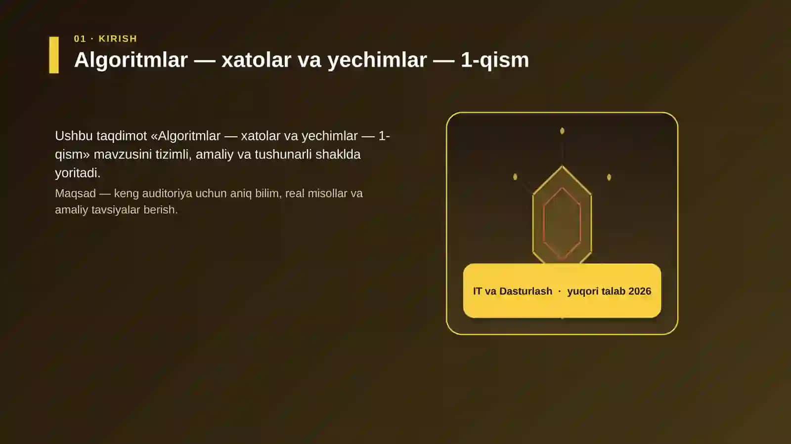 Algoritmlar — xatolar va yechimlar — 1-qism 3