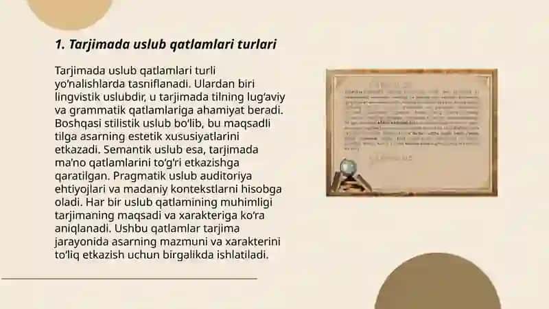 Tarjimada uslub qatlamlari 3