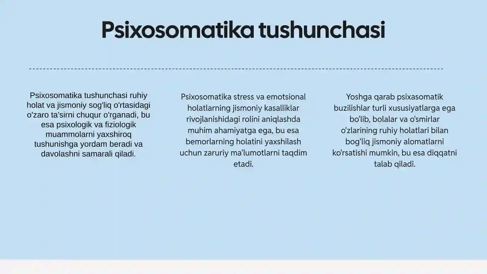 Psixosomatika Buzilishlar Yoshga Qarab Xususiyatlar 3